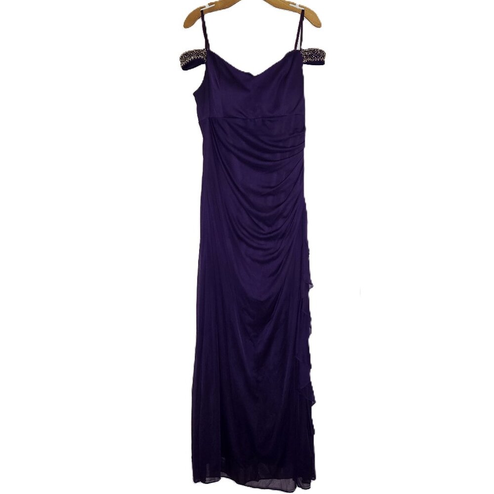 B&A by Betsy & Adam Off the Shoulder Ruched Evening Dress Size 16
